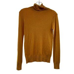 Debut Turtleneck Sweater Women's Size Small Yellow Long Sleeve Lightweight